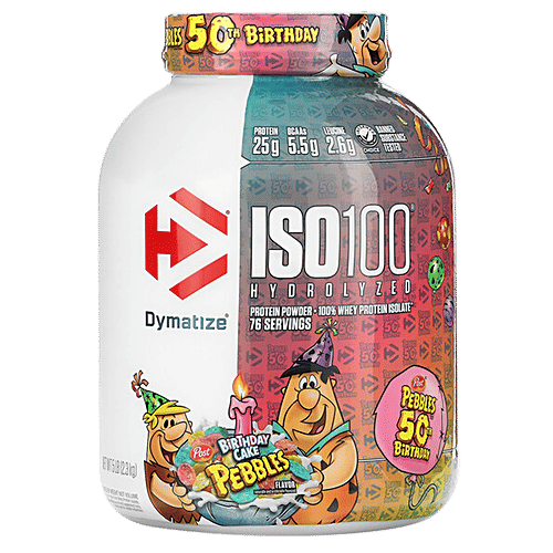 Dymatize ISO-100 Protein, Birthday Cake Pebbles, 5 lbs  