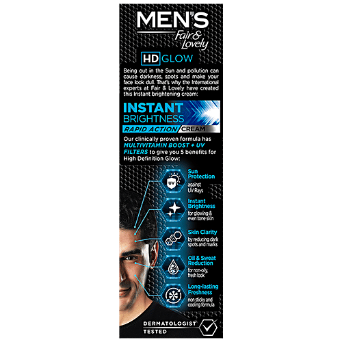 Fair & Lovely  Instant Brightness Cream 2X Sun Protection, 25 g  Does Not Contain Any Bleach or Bleaching Agents