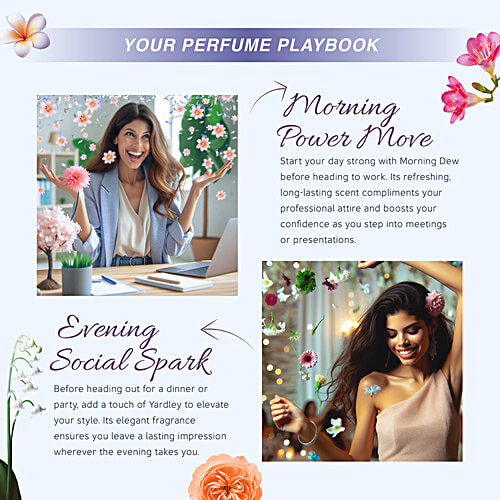 Yardley London Morning Dew Daily Wear Perfume for Women| Floral Scent, 100 ml  Daily Wear Perfume