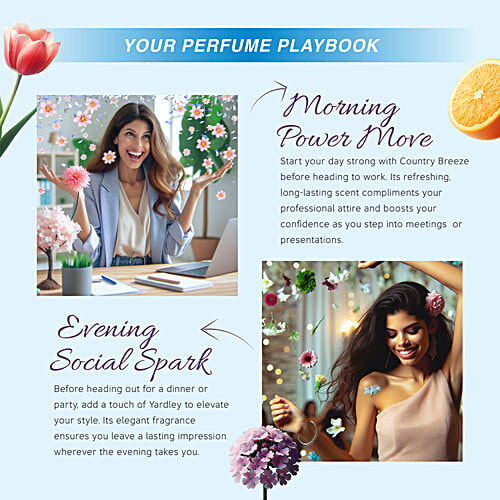 Yardley London Country Breeze Daily Wear Perfume for Women| Fruity Scent, 100 ml Daily Wear Perfume