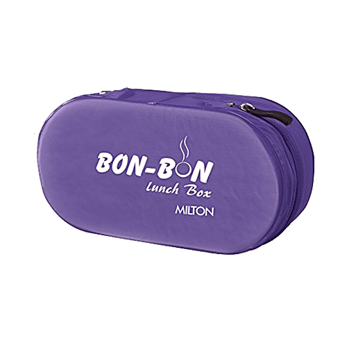 Milton Bon Plastic Lunch/Tiffin Box With Containers & Cover - Purple, 4 pcs  