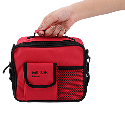 Milton Combi Meal Plastic Lunch/Tiffin Box With Containers & Cover - Red, 4 pcs  