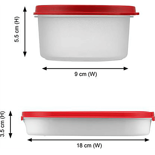 Milton Double Decker Plastic Lunch/Tiffin Box With Containers & Cover - Red, 5 pcs  