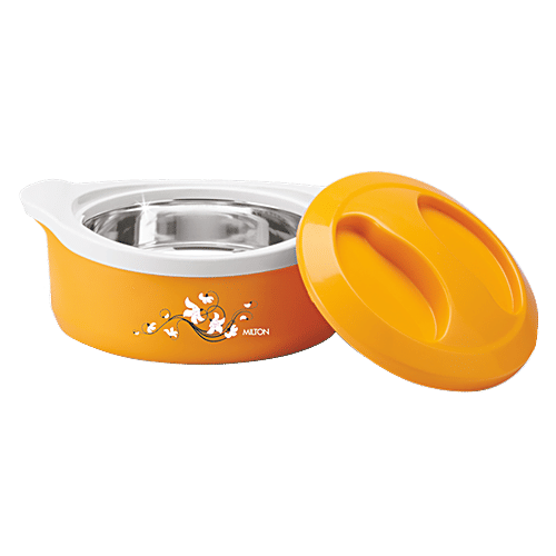 Milton Plastic Insulated Casserole For Roti/Chapati - Yellow, Marvel, 1.5 L  