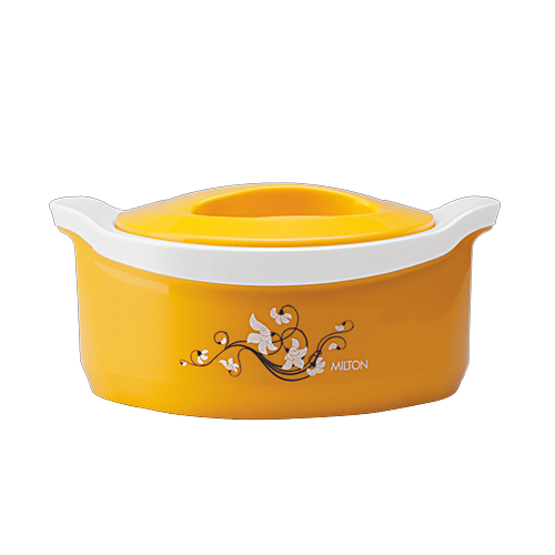 Milton Plastic Insulated Casserole For Roti/Chapati - Yellow, Marvel, 1.5 L  