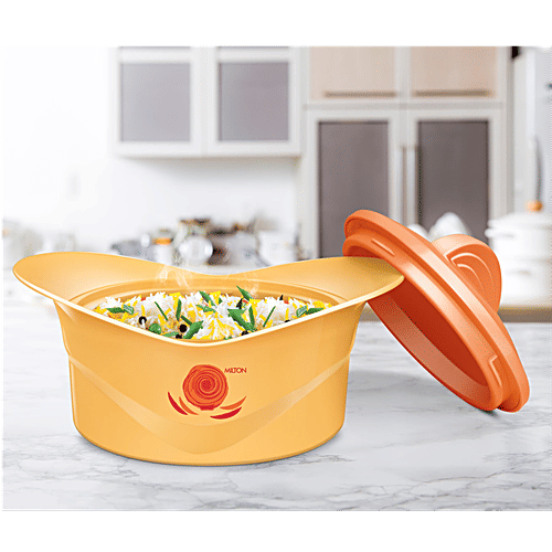 Milton Plastic Insulated Casserole For Rot/Chapati - Yellow, Regalia, 1.5 L  