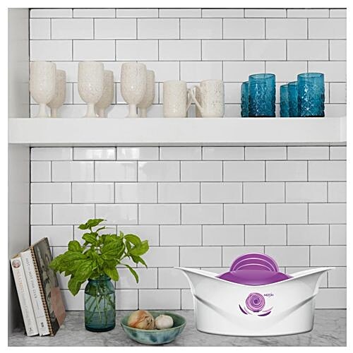 Milton Casserole Set - Inner Steel, Insulated, Regalia Jr, White & Purple, 3 pcs 500 ml, 1 L, 1.5 l Keep the Food Hot & Fresh for Long Hours