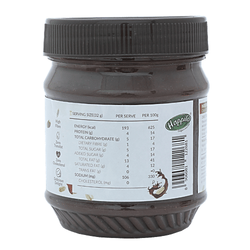 Happilo Chocolate Peanut Butter - Crunchy, Super, 350 g Jar