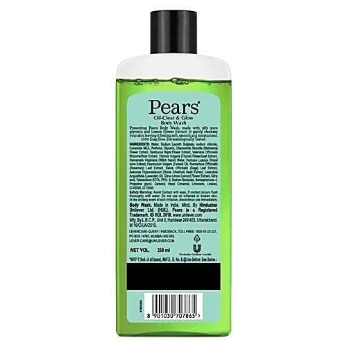 Pears Body Wash - Oil Clear & Glow, 250 ml  