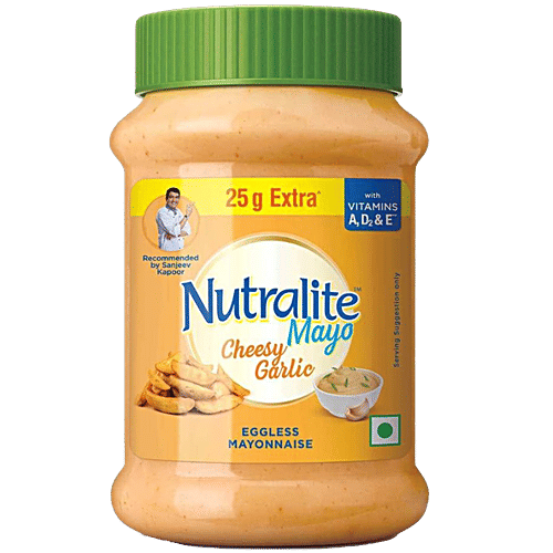 Buy Nutralite Cheesy Garlic Eggless Mayonnaise With Vitamin A, D2 & E