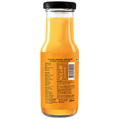 Good Juicery Orange Juice, 200 ml  No Added Sugar, No Preservatives