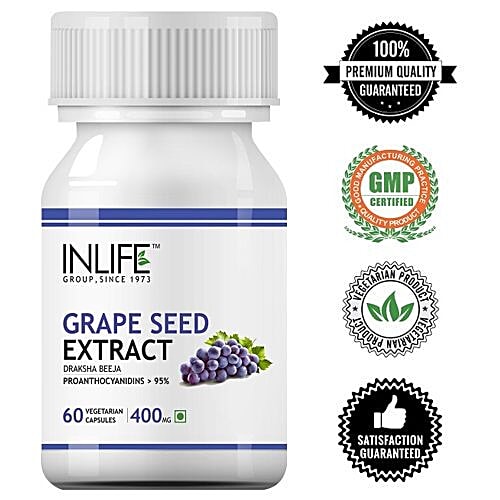Buy INLIFE Supplement Grape Seed Extract, Antioxidant, Veg Online at Best Price of Rs null