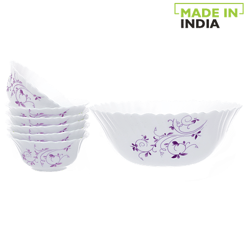 Laopala Diva Opalware Classique Dessert Set - Dazzle Purple, 7 pcs  Microwave Safe