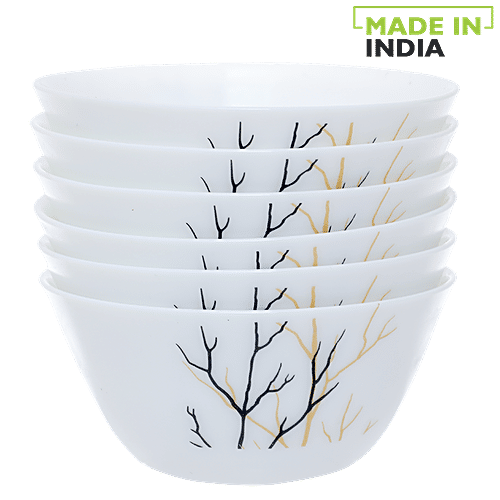 Buy Laopala Diva Opalware Ivory Veg Bowl Set Golden Fall Online at