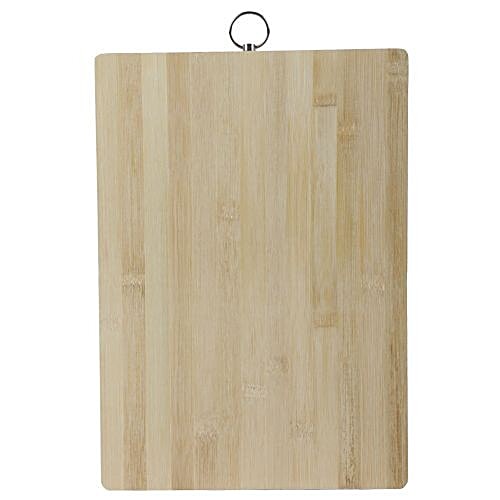 bb home BH 044 Chopping/Cutting Board - Brown, Bamboo Wood, Steel Handle, 34 cm x 24 cm x 1.7 cm, 1 pc  