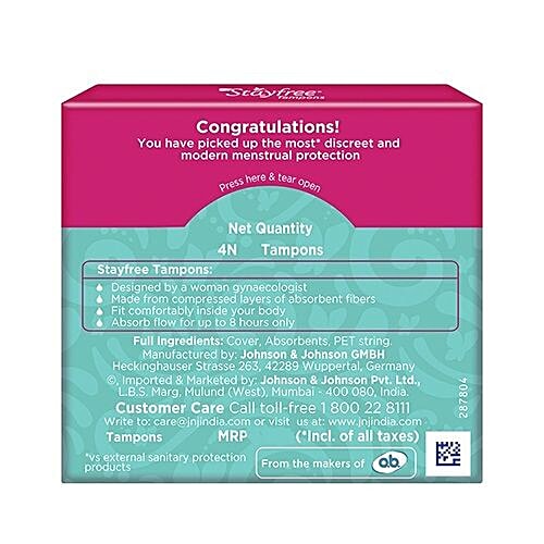 STAYFREE Tampons - Heavy Flow, 4 pcs  100% Leakage Protection
