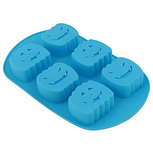 DP Silicon Cupcake/Muffin Moulds For Baking - Face Shaped, Blue BB 155, 1 pc  
