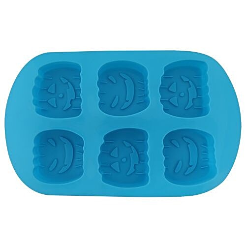 DP Silicon Cupcake/Muffin Moulds For Baking - Face Shaped, Blue BB 155, 1 pc  