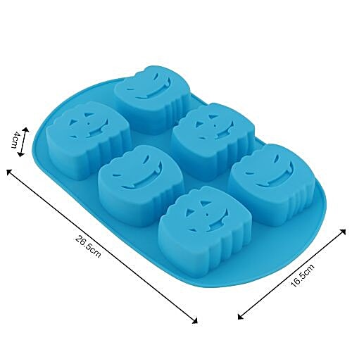 DP Silicon Cupcake/Muffin Moulds For Baking - Face Shaped, Blue BB 155, 1 pc  