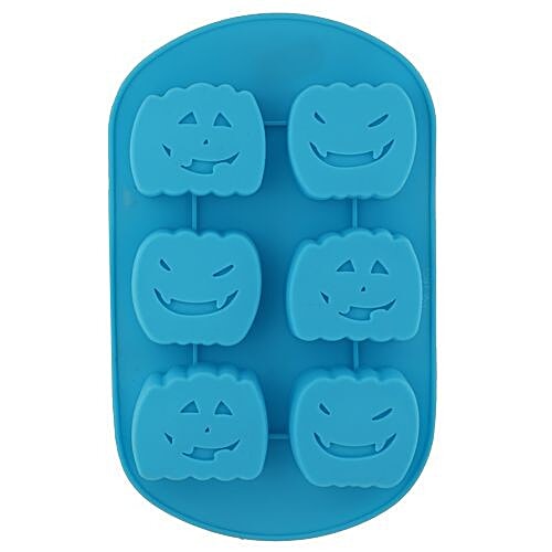 DP Silicon Cupcake/Muffin Moulds For Baking - Face Shaped, Blue BB 155, 1 pc  