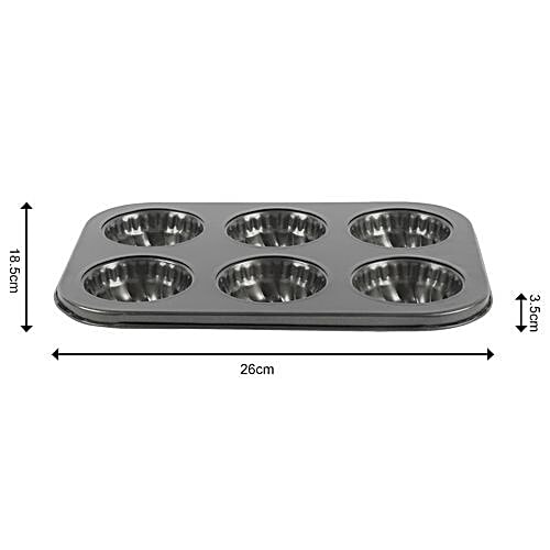 DP Metallic Cupcake/Muffin Mould For Baking - Grey BB631, 1 pc  
