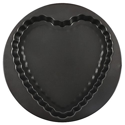 DP Metallic Cake/Muffin Mould For Baking Heart Shaped - Black BB 635, 1 pc  