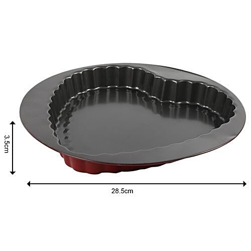 DP Metallic Cake/Muffin Mould For Baking Heart Shaped - Black BB 635, 1 pc  