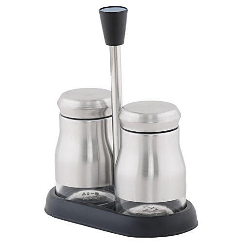 DP Spice/Salt/Pepper Holder With Stainless Steel Cover - Silver, BB 529, 2 pcs  