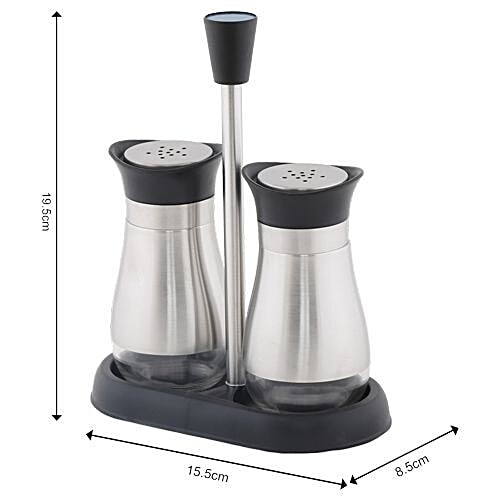 DP Spice/Salt/Pepper Holder With Stainless Steel Cover - Silver, BB 530, 2 pcs  