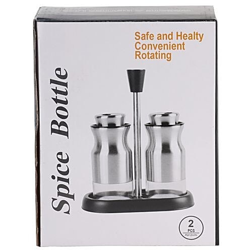DP Spice/Salt/Pepper Holder With Stainless Steel Cover - Silver, BB 530, 2 pcs  