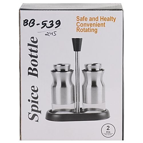 DP Steel Salt & Pepper Holder - Silver, BB 539, 2 pcs  