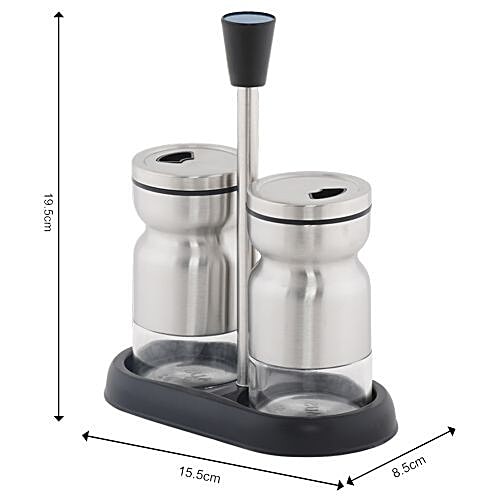 DP Steel Salt & Pepper Holder - Silver, BB 540, 2 pcs  