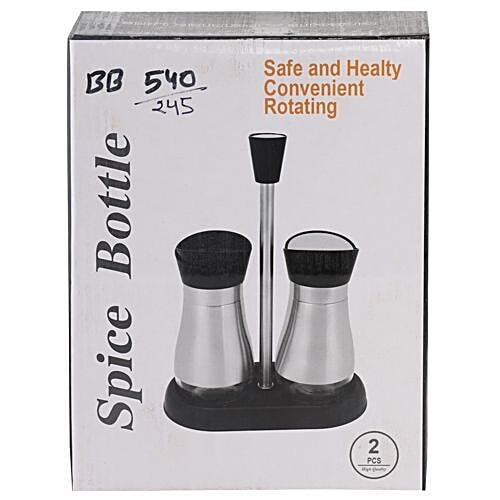 DP Steel Salt & Pepper Holder - Silver, BB 540, 2 pcs  