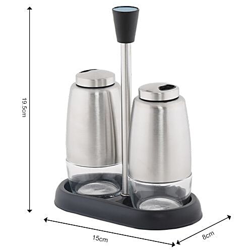 DP Steel Salt & Pepper Holder - Silver, BB 541, 2 pcs  