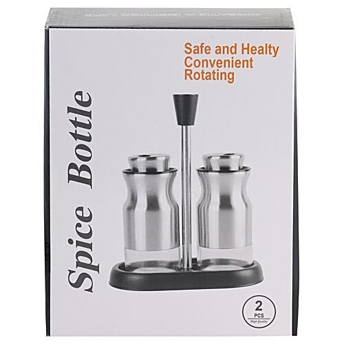 DP Stainless Steel Spices Bottle/Holder - Silver, BB 543, 2 pcs  