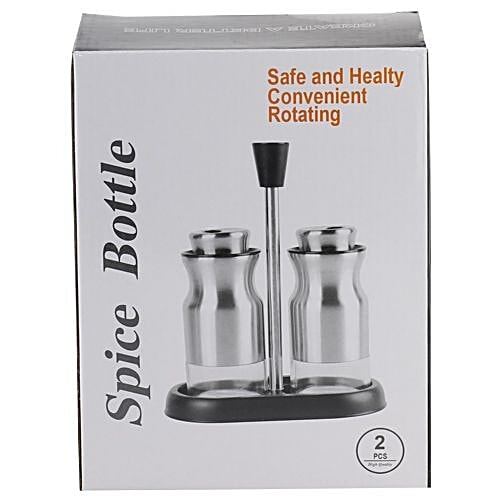 DP Stainless Steel Spices Bottle/Holder - Silver, BB 544, 2 pcs  