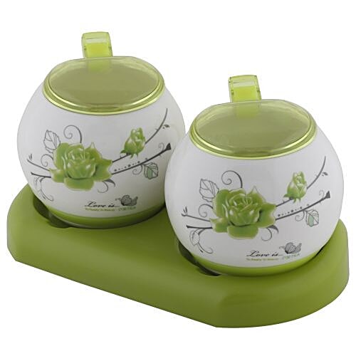Buy DP BB 602 Condiment Set Green, Ceramic & Plastic, Plain Online at