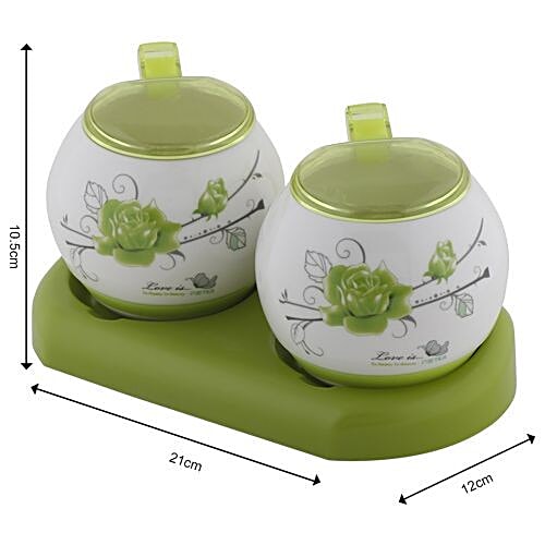 DP Ceramic Condiment Set - Green - Set Of 2 BB 602, 2 pcs  