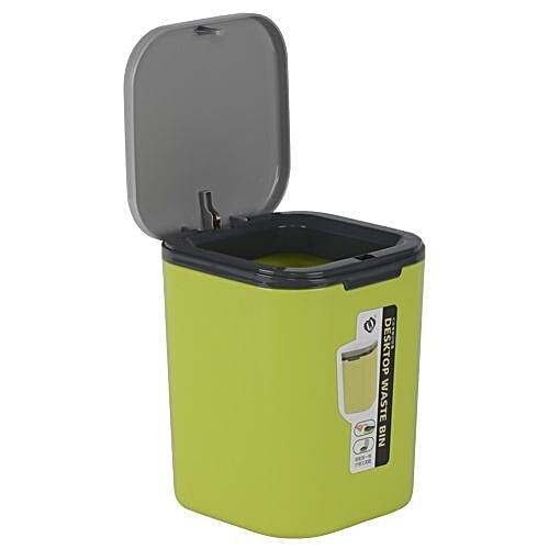 DP Plastic Desktop Dustbin - Green, BB 615 2, 2 L  