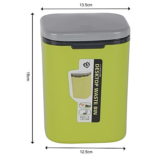 DP Plastic Desktop Dustbin - Green, BB 615 2, 2 L  