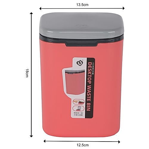 DP Plastic Desktop Waste-Dustbin - Pink, BB 615 3, 2 L  