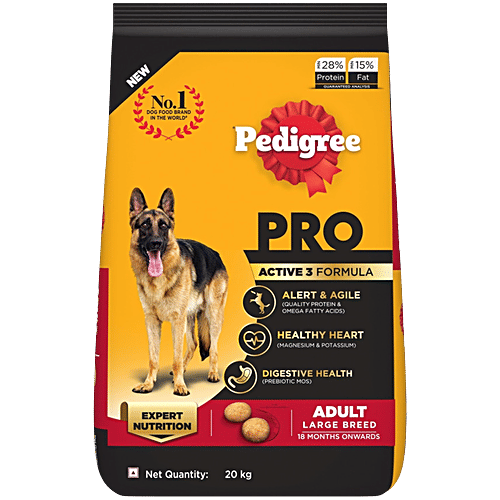 Pedigree PRO Adult 18 Months+ Large Breed Dry Dog Food, 20 kg Expert Nutrition, Vet Trusted Brand