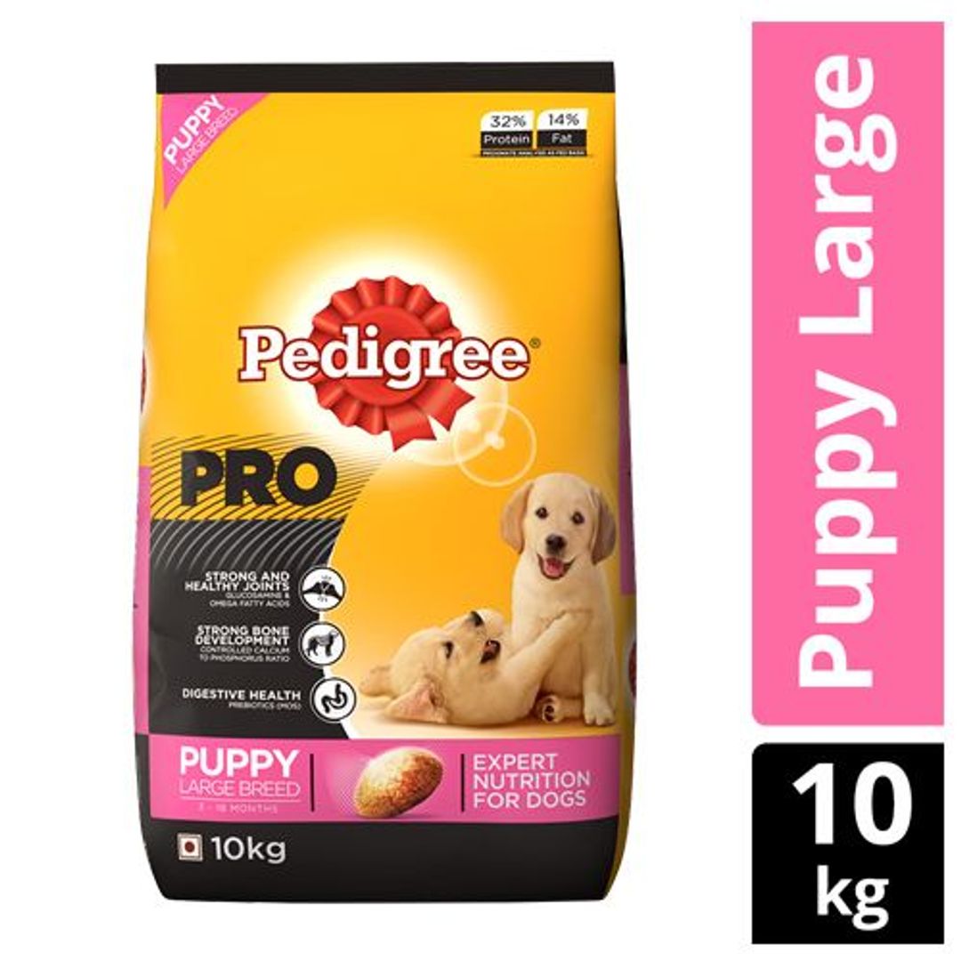 Pedigree Dry Dog Food - PRO, Expert Nutrition for Large Breed Puppy, 3-24 months, 10 kg 