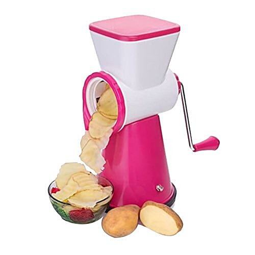 Irich 6 in 1 Multi Vegetable/Fruit Grater & Slicer - Assorted Colour, Interchangeable Blades, 1 pc  