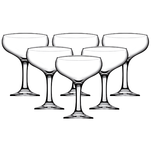 Pasabahce Bistro Stemware Champagne Glass, 270 ml Set of 6 Dishwasher Safe