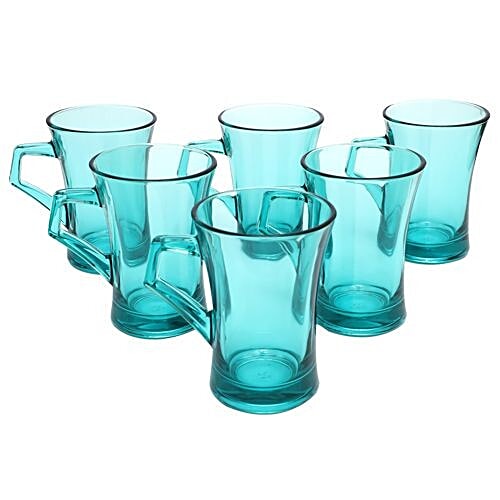 Pasabahce Azur Tea/Coffee Mug - Evergreen, 210 ml Set of 6 
