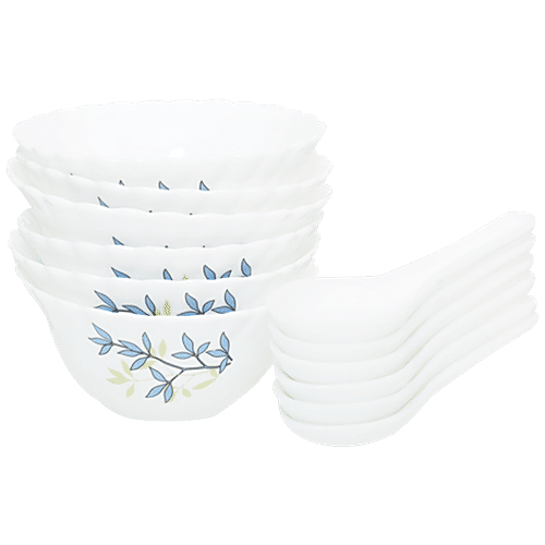 LaOpala Opalware Soup Set - Silken Charms, 12 pcs  