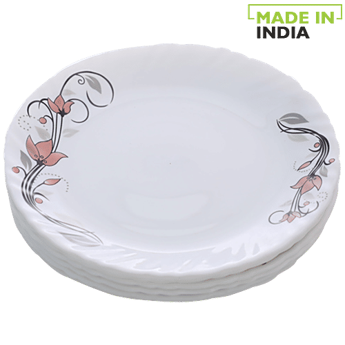 LaOpala Opalware Quarter Plate - Scarlet Blooms, 7.5 inch Set of 6 