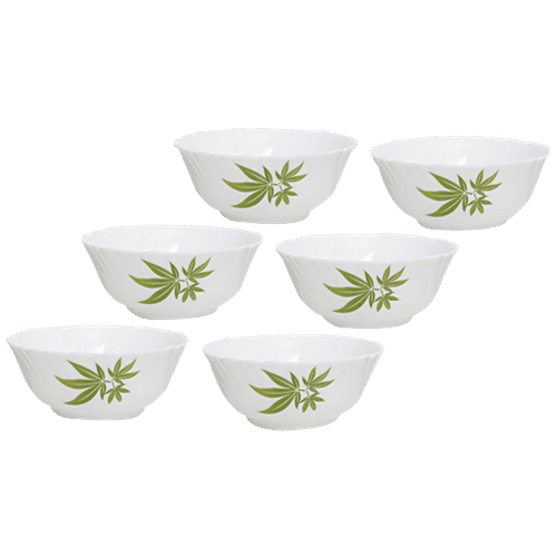 LaOpala Opalware Soup Bowl Set - Trinity Green, 250 ml Set of 6 