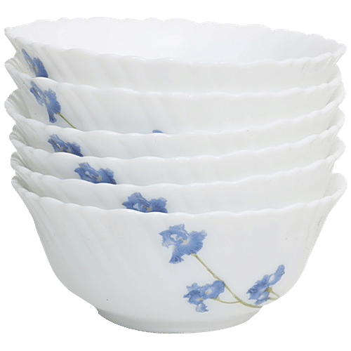 LaOpala Opalware Soup Bowl Set - Scarlet Blooms, 250 ml Set of 6 